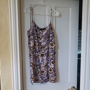 Topshop Floral Mini Dress in Blue and Brown